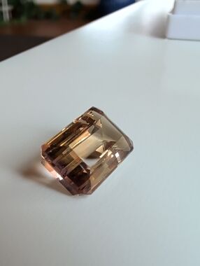 12.5 ct Bicolor Ametrine Gemstone Rectangular Cut